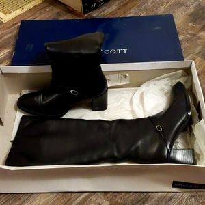 Black Leather Karen Scott boots 61/2 M
